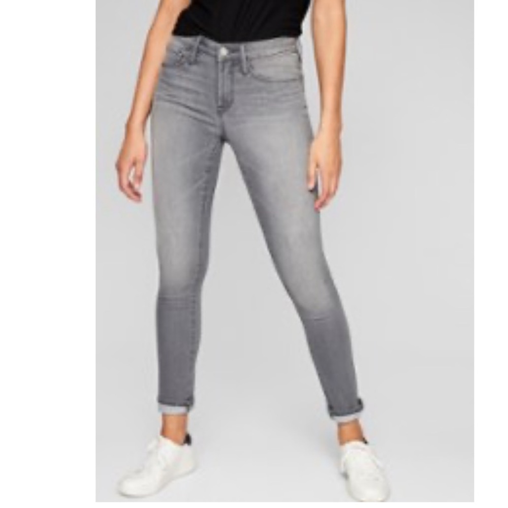 Athleta sculptek skinny high rise gray jeans 4